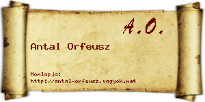 Antal Orfeusz névjegykártya