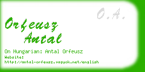 orfeusz antal business card